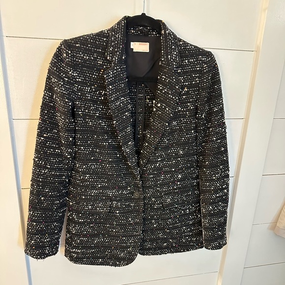 ARGENT tweed woman lined quiet luxury career business poly-wool blend blazer 0 - Picture 1 of 13